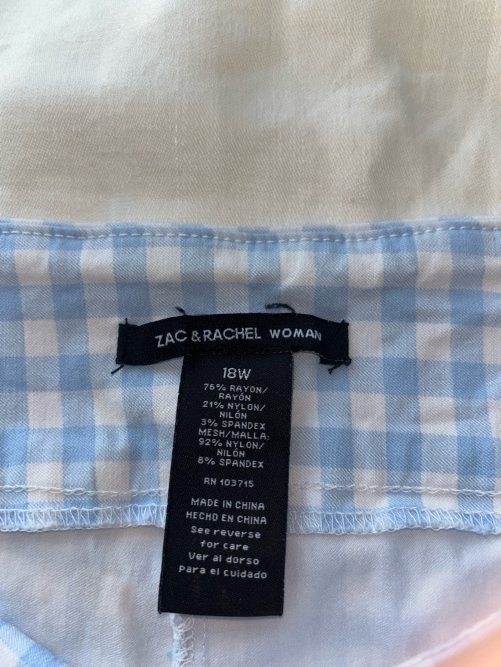 Zac & Rachel Light Blue Gingham Kids Pants - Picture 2 of 8